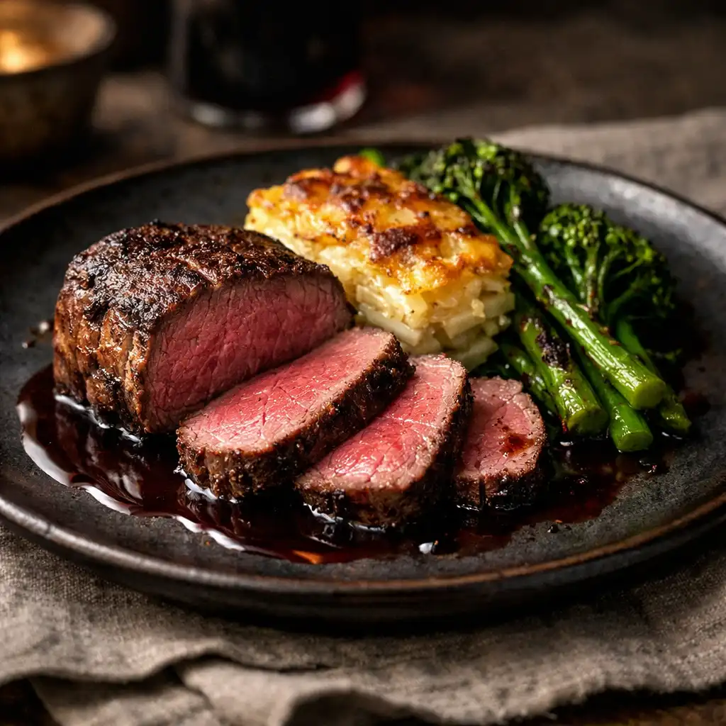 Outback Beef Fillet with potato gratin and red wine jus
