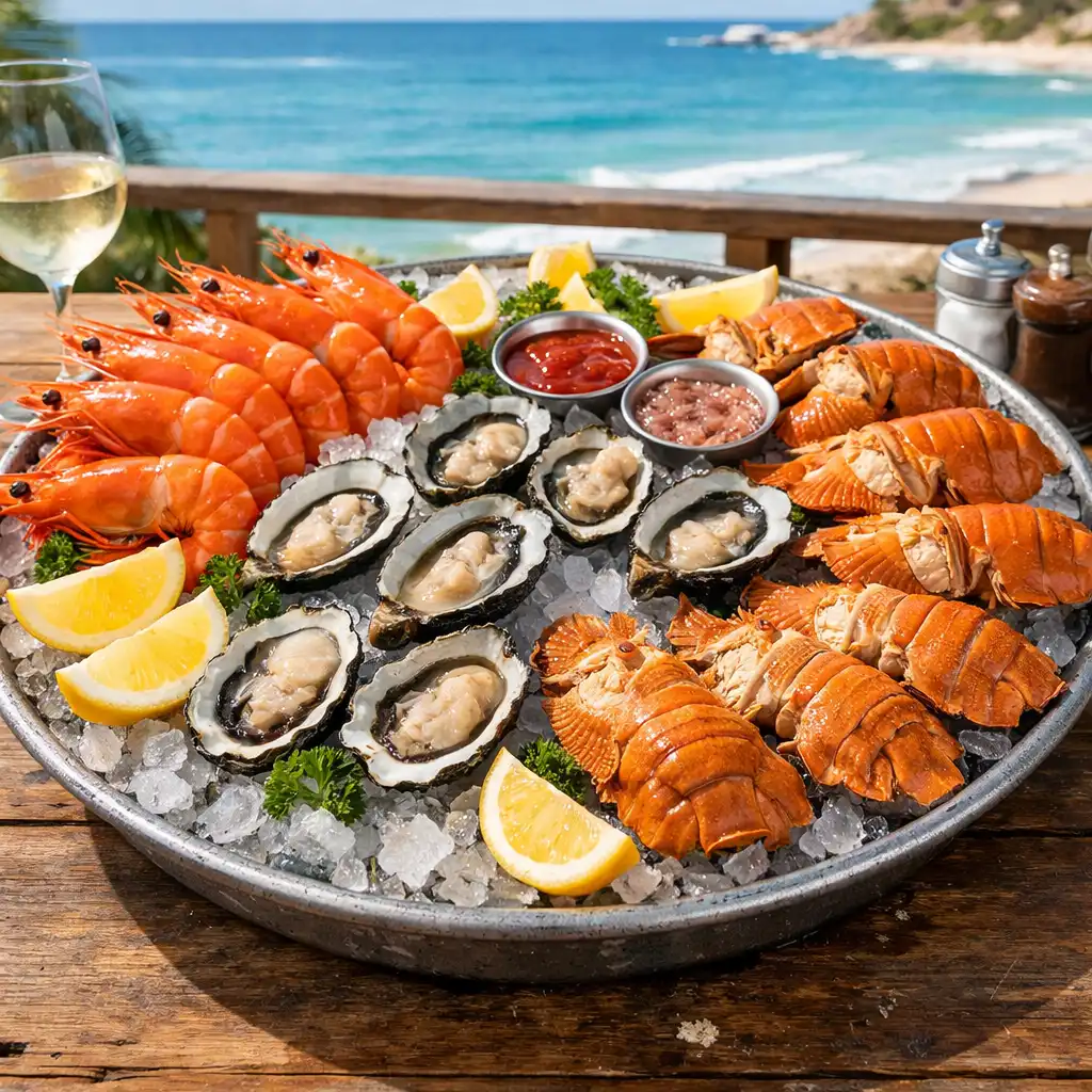 Lucky Win Seafood Platter with prawns, oysters and Moreton Bay bugs